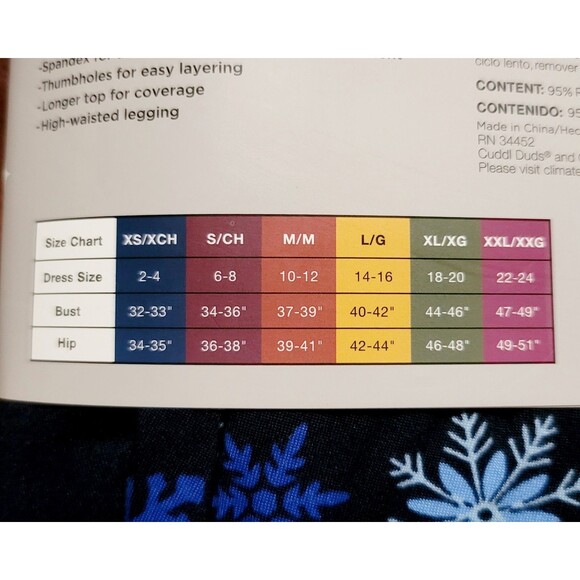 Cuddl Duds ClimateRight Women's L Knit Base Layer Top Legging 2-Piece Set, Blue - Picture 12 of 12